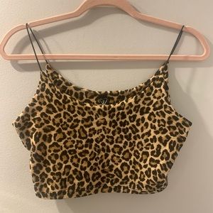 cheetah print cropped tank top